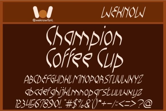 Champion Coffee Cup Font for Web Design